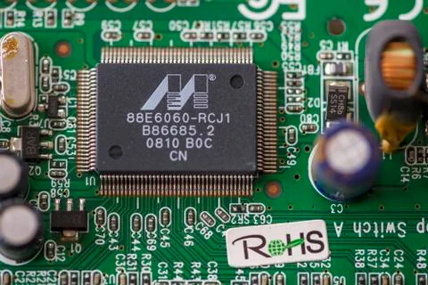 Close-up of a microprocessor Foto stock