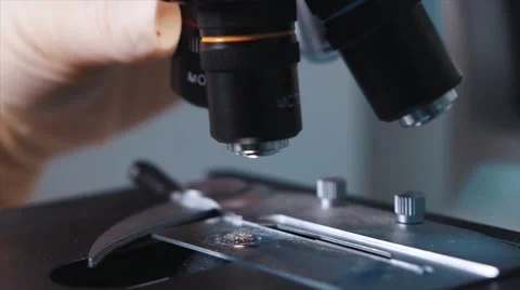 Close up of microscope at the blood laboratory Video stock 66729388