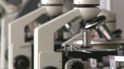 Close-up of a microscope Stock Footage 32326876