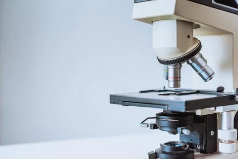 Close-up Microscope for laboratory research. Photo of a medical microscope an Stock Photos