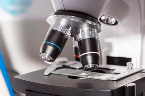 Close up of microscopic lens Stock Photos