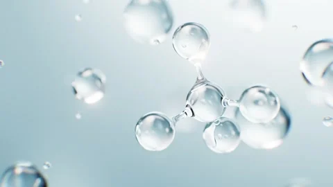 Close up microscopic view of water molecule structure animated footage scie.. Stock Footage 332316995