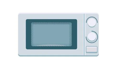 Close microwave front view vector. Electric oven illustration. Kitchen appliance Stock Illustration