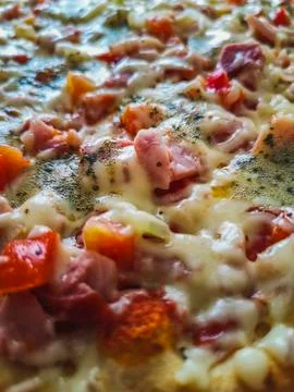 Close up of a microwave pizza 스톡 사진