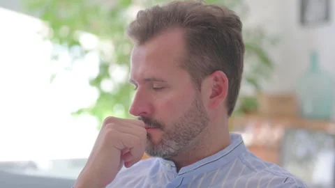 Close up of Middle Aged Man Brainstorming Video stock 287898749