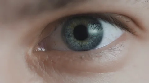 Close up of middle aged man's eyes. Slow motion Stock Footage 74580748