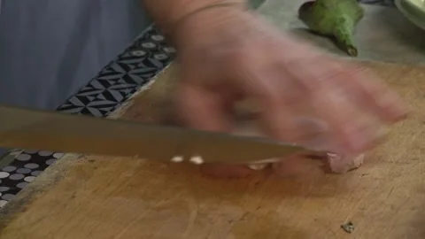 Close-up of Middle-Aged Woman's Hands Dicing Fresh Vegetables Stock-Footage 334522514