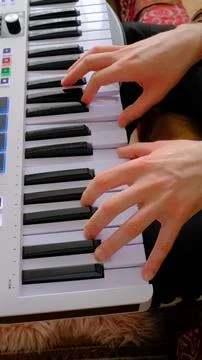 Close-Up MIDI Controller Knobs and Sliders Sound Design Studio Stock Photos