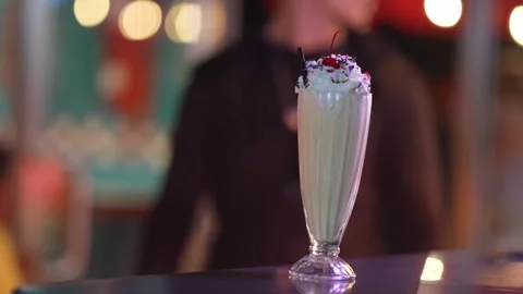 Close up of a Milkshake Stock Footage 273013888