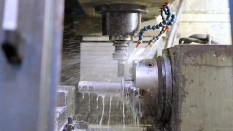 Close-up of a milling machine in a cnc factory Stock Footage 257973508