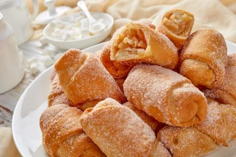 Close-up of mini Pie one bite Crescents shape Stock Photos