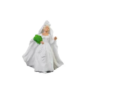 Close up of Miniature people wedding bride Stock Photos