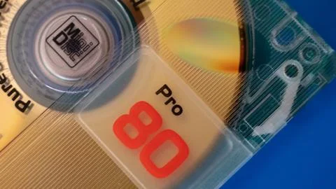 Close-up of a minidisc Foto stock