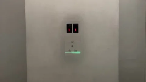Close-Up of Minimalist Elevator Panel Displaying Ground Floor Stock-Footage 334358260