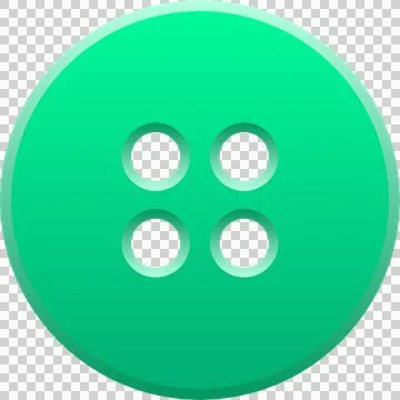 Close up of a mint green sewing button with four holes, showcasing simplist.. Stock Illustration