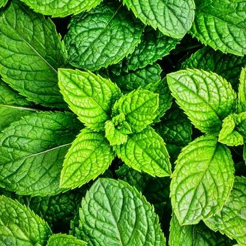 Close up mint leaves surface showing natural organic herb texture and fresh.. Stock Photos