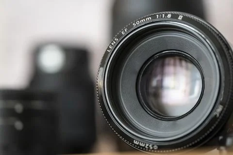 Close up of a Mirrorless camera lens Stock Photos