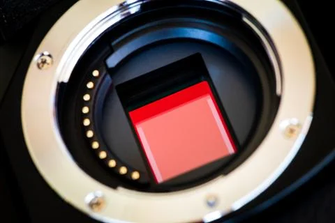 Close up Mirrorless micro 4/3 Digital Camera Sensor and lens mount. Digital C 写真素材