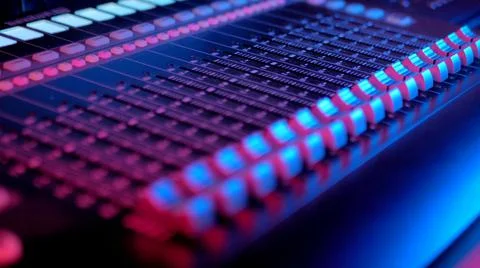 A close-up on a mix table Stock Photos