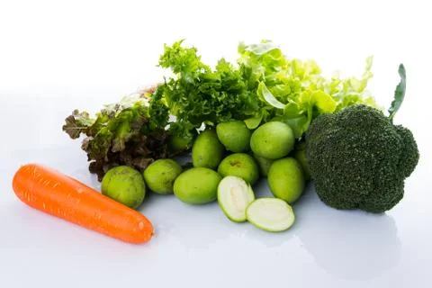 Close up Mix Vegetable on white Stock Photos