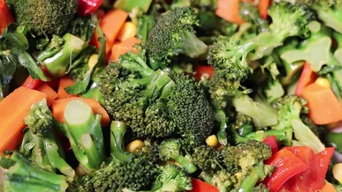 Close-up mixed broccoli salad detail Video stock 170774341