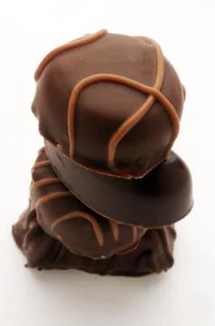 Close up on mixed chocolates. Stock Photos