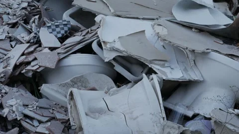 Close-up of Mixed Construction Waste Stock Footage 327344209