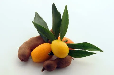 Close up on mixed exotic fruit. Stock Photos