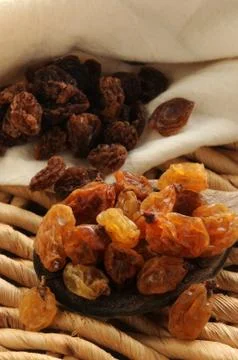 Close up on mixed sultanas Foto stock