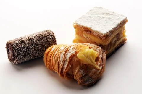 Close up on mixed sweets. Stock Photos