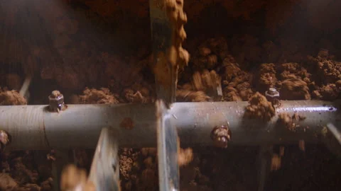 Close-up of a mixer stirring clay Video stock 165097933