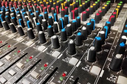 Close-up on a mixing board Stock Photos