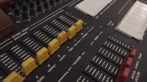 Close Up Of Mixing Console For Sound Control Stock Footage 242481156