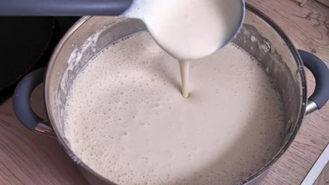Close-up of mixing pancake batter Stock Footage 306079603