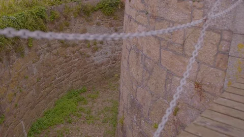 Close up of the moat at Victoria Tower Stock Footage 125050068