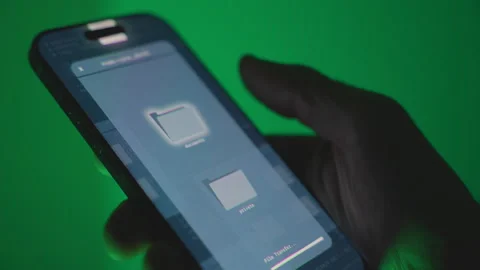 Close up on mobile device sending stealing or transferring digital documents Vídeo Stock 324739268