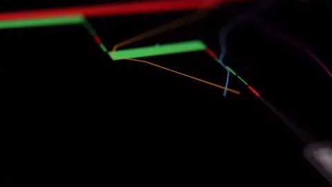 Close-up of a mobile phone screen showing stock trading charts Stock-Footage 323972710