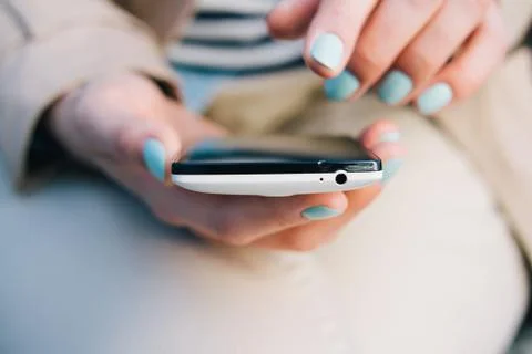 Close-up of mobile phone use 库存照片