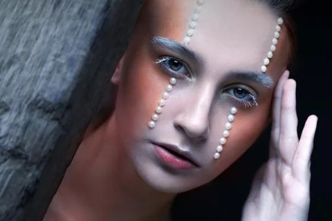 Close-up of a model with make-up Stock Photos