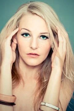Close-up of a models face Foto stock