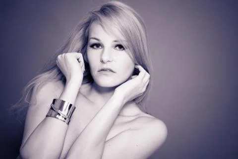 Close-up of a models face Stock-Fotos