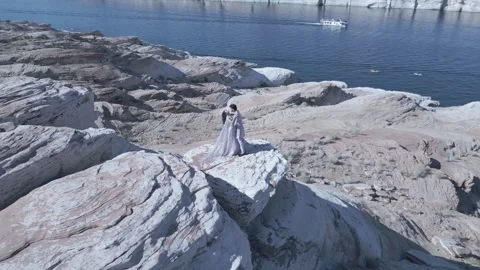 Close up models on the rocks Stock Footage 287534336