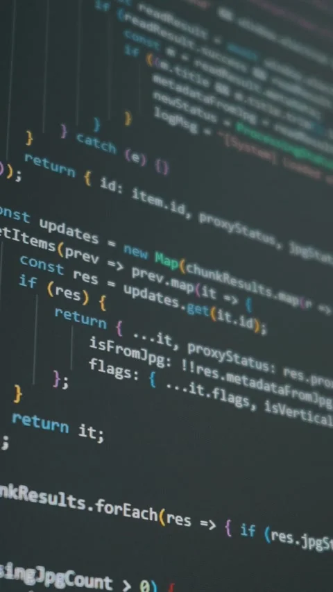 Close Up Of Modern AI Programming Code Scrolling On Screen Stock Footage 329135592
