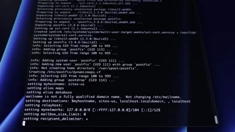 Close-up of a modern computer screen displaying complex programming code an.. Stock Footage 320174363