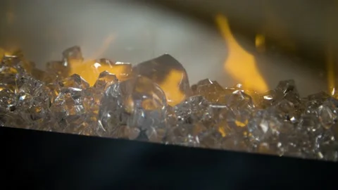 Close Up of Modern Electric Fireplace  Видео 131959671