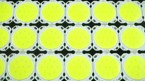 Close Up Of Modern Energy Saving COB LED Panel Lighting Technology. Stock Footage 347656869