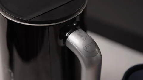 Close-Up Of Modern Kettle Being Switched On Stock Footage 307702519
