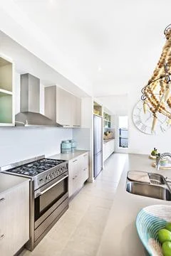 Close up of a modern kitchen design Stock Photos