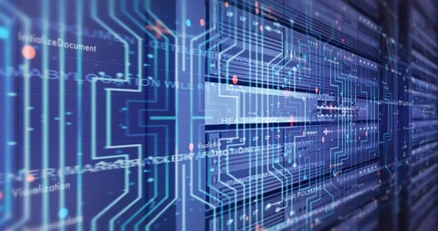 Close Up Modern Server In a Data Center. Futuristic Seamless Loop. 스톡 동영상 102381791