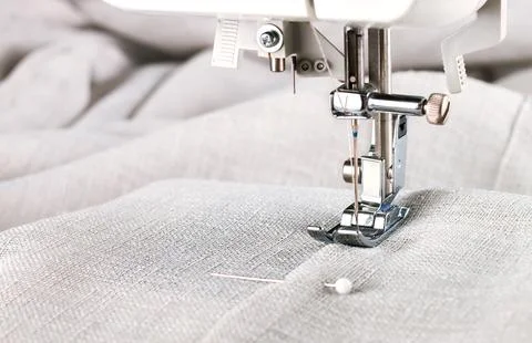 Close-up of modern sewing machine presser foot and needle Stock Photos